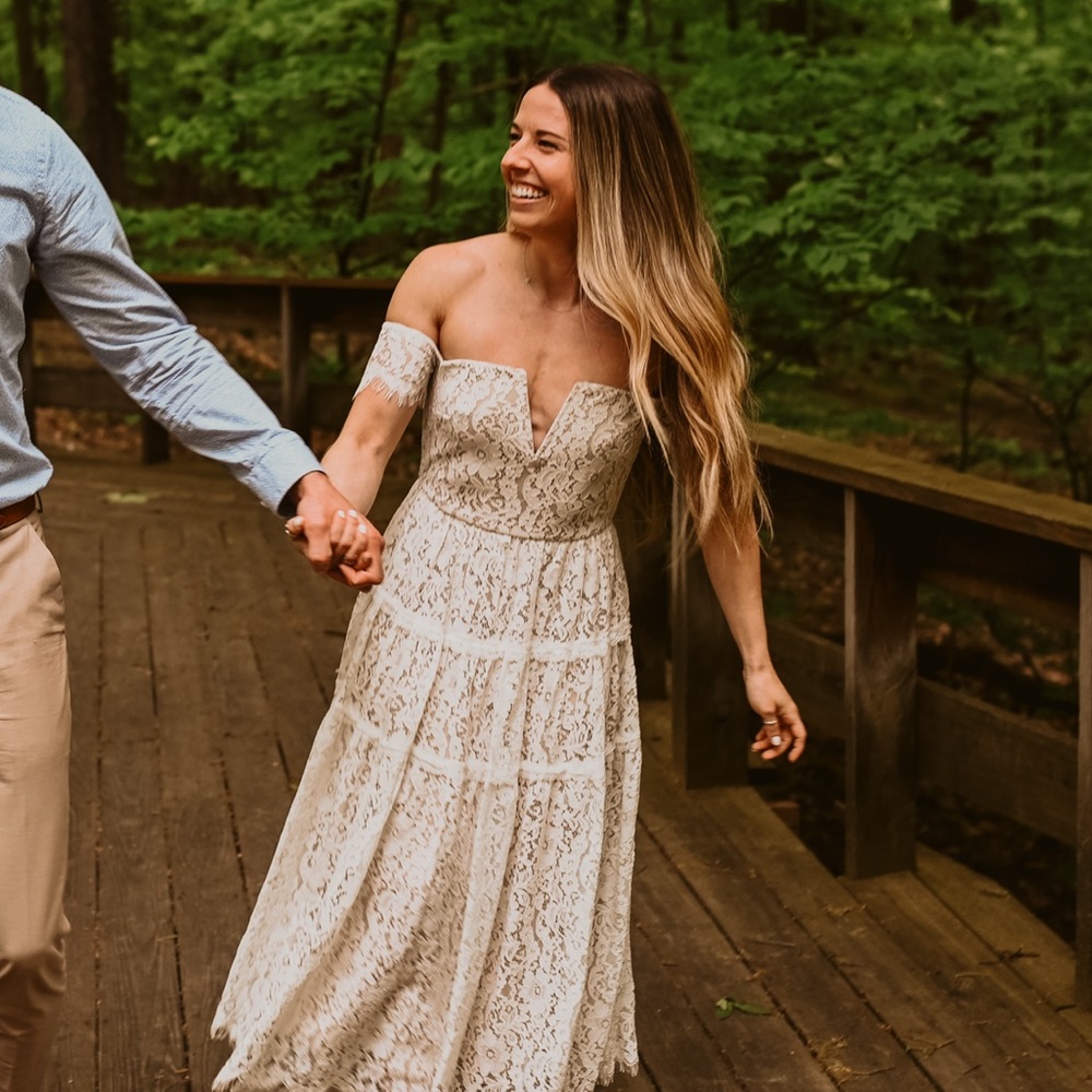 White Lace Midi Dress